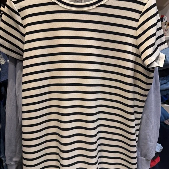 SPANX Black and White Striped Midi Dress - Picture 6 of 9